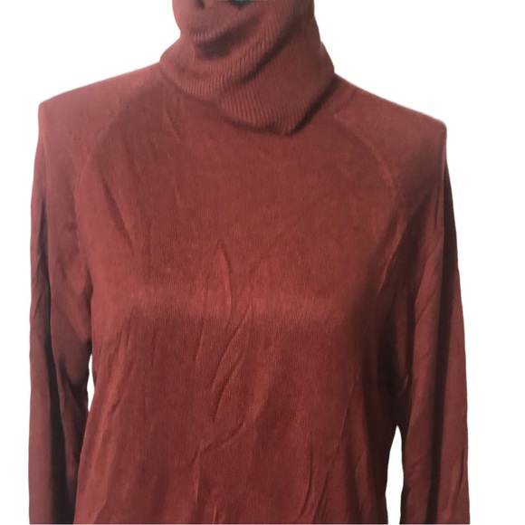 H & M, Tunic Turtle neck sweater, Rust, size XS, NWOT - Picture 2 of 3